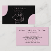 Roze Nanny Babysitters, Kinderarts Visitekaartje (Voorkant / Achterkant)