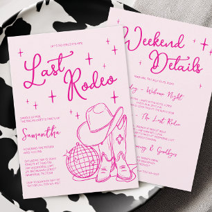 Roze Nashville Laatste Rodeo Bachelorette Weekend Kaart