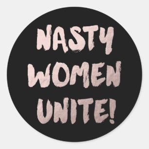 Roze Nasty Vrouwen Verenigen Ronde Sticker