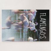 Roze Natuur van Flamingo's Jigzaag Puzzle Legpuzzel (Horizontaal)