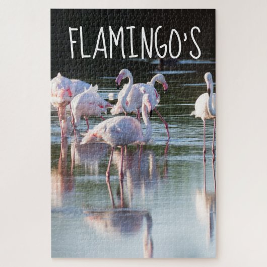 Roze Natuur van Flamingo's Jigzaag Puzzle Legpuzzel (Verticaal)