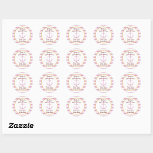 Roze Nautical Baby Event Stickers - Baby shower