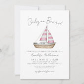 Roze nautisch Baby shower Kaart (Voorkant)