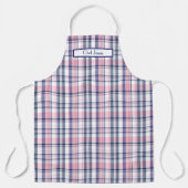 Roze Navy Groen Wit Preppy Madras Schort (Voorkant)