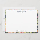 Roze Navy Waterverf Bloemachtige Aangepaste Bruids Bedankkaart (Voorkant)