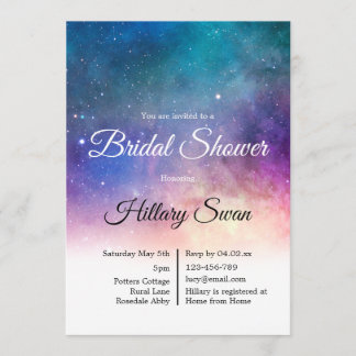 Roze Nebula Bridal Shower Kaart