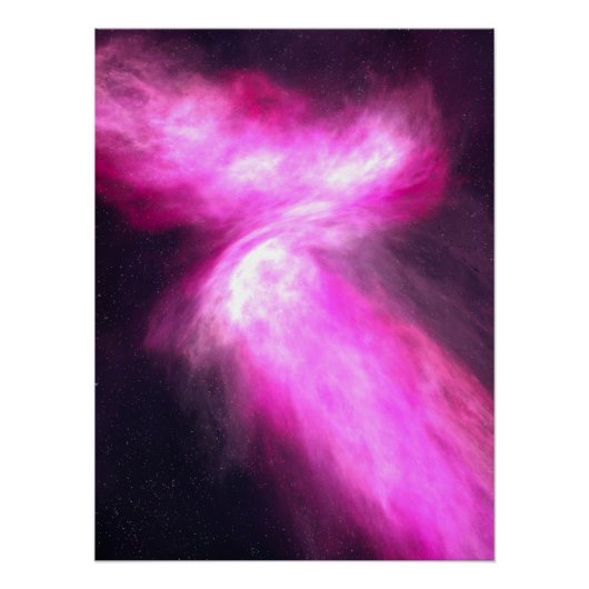 Roze nebula Galaxy Art Glansy Poster Perfect Poster (Voorkant)