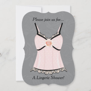 Roze Negligee Lingerie Shower Invitation Kaart