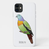 Roze-nekkige groene duivenvogel cartoon afbeelding Case-Mate iPhone case (Achterkant)
