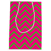 Roze-Neon-Brown Coll.-CHEVRON 14-GIFT BAG m Medium Cadeauzakje (Achterkant)