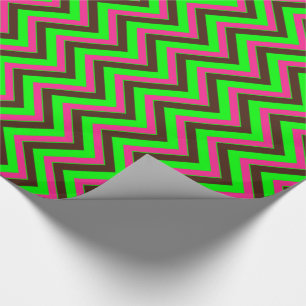 Roze-Neon-Brown-Coll-CHEVRON-15-GIFT WRAP PAPER Cadeaupapier