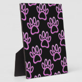 Roze Neon Dog Paw Print Fotoplaat (Zijkant)