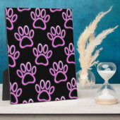 Roze Neon Dog Paw Print Fotoplaat (Zijkant)