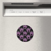 Roze Neon Dog Paw Print Magneet (Insitu (Vaatwasser))