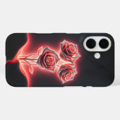 Roze Neon Floral Elegance Hoesje-Mate iPhone Case (Achterkant (horizontaal))