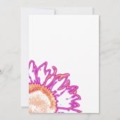 Roze Neon Flower Party-uitnodiging Kaart (Achterkant)