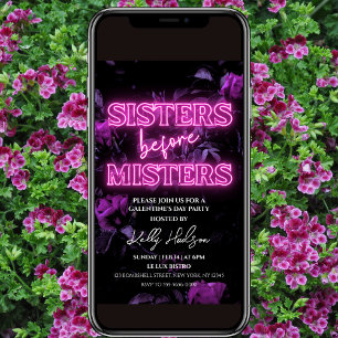 Roze Neon Galentine's Dag Uitnodiging