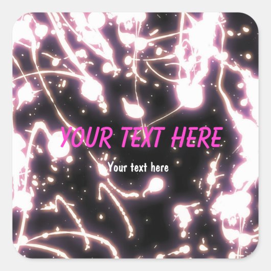 Roze neon glow stick party sticker label (Voorkant)