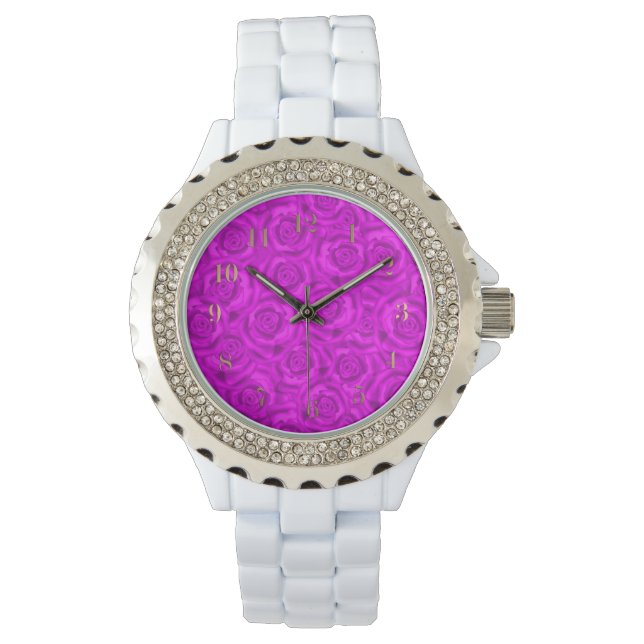 Roze neon horloge (Voorkant)