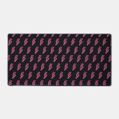Roze Neon Lightning Bolt Patroon Bureaumat (Voorkant)