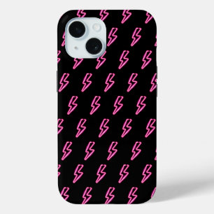 Roze Neon Lightning Bolt Patroon