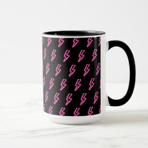 Roze Neon Lightning Bolt Patroon Mok