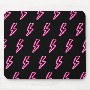 Roze Neon Lightning Bolt Patroon Muismat