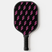 Roze Neon Lightning Bolt Patroon Pickleball Paddle (Voorkant)