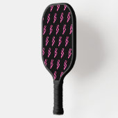 Roze Neon Lightning Bolt Patroon Pickleball Paddle (Links)