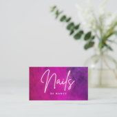 Roze Neon Nail Artist Nail Tech Visitekaartje (Staand voorkant)