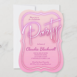 Roze Neon Party uitnodiging