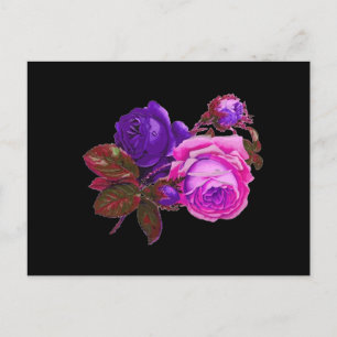  Roze Neon Rozen - Cadeaus Briefkaart