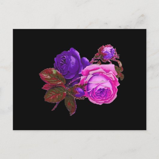  Roze Neon Rozen - Cadeaus Briefkaart (Voorkant)
