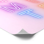 Roze Neon Sign Dynamite Minimale helderheid Poster (Hoek)
