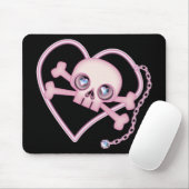 Roze Neon Skull Muismat (Met muis)