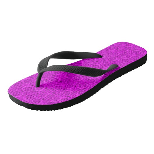Roze neon teenslippers (Schuin)