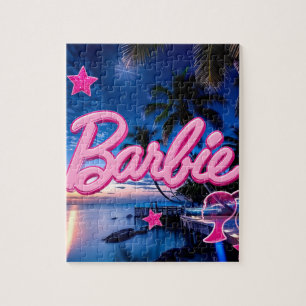 Roze Neon Tropische Zonsondergang Glam Esthetische Legpuzzel