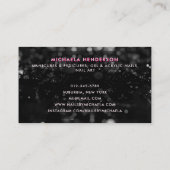 Roze Neon & Zwart Glitter Lash Extensions Salon Visitekaartje (Achterkant)
