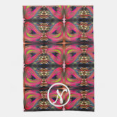 Roze neonharten theedoek (Verticaal)