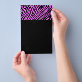 Roze neonkleur zebra patroon flyer (Hand)