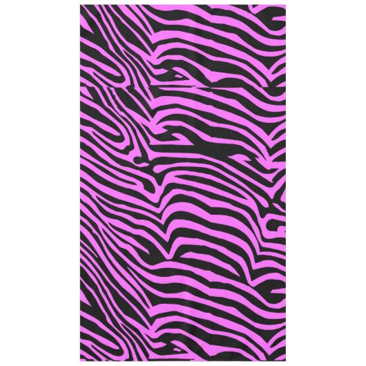 Roze neonkleurige zebrapatroon tafelkleed (Voorkant)