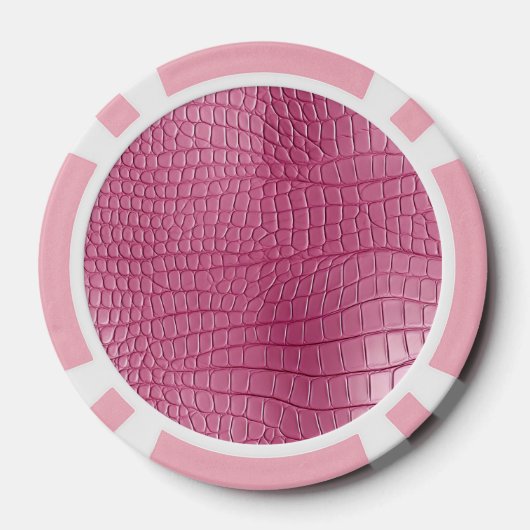 Roze Nep Alligator Dierenprint Poker Chips (Achterkant)