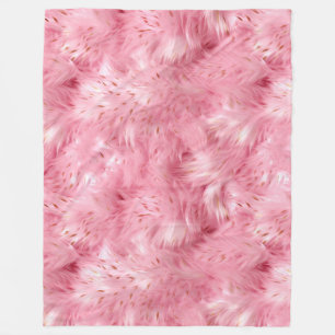Roze nepbont fleece deken