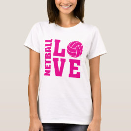 Roze netball Love, Netball T-shirt