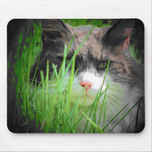 Roze neus en groen gras muismat