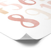 Roze neutraal getal Meisjesneursery Decor Poster (Hoek)