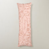 Roze, neutraal scandinavisch patroon lichaamskussen (Achterkant (Verticaal))