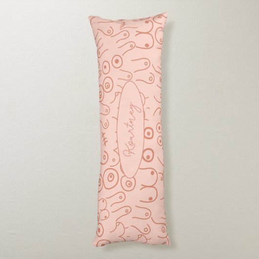 Roze, neutraal scandinavisch patroon lichaamskussen (Achterkant (Verticaal))