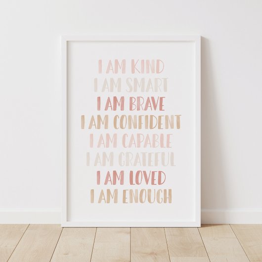 Roze neutrale bevestigingen voor kinderkamer decor poster