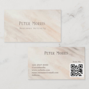 Roze neutrale toon minimalistische QR Code Profess Visitekaartje